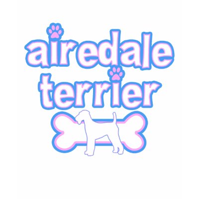 Pink & Blue Airedale Terrier T Shirts by MenagerieMayhem