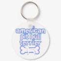 Pink & Blue American Pit Bull Terrier keychains