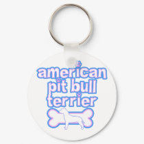 Pink & Blue American Pit Bull Terrier keychains