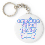 Pink &amp; Blue American Pit Bull Terrier Keychains