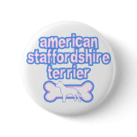 Pink & Blue American Staffordshire Terrier buttons