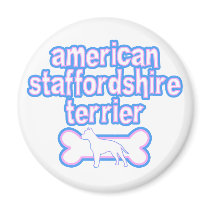 Pink & Blue American Staffordshire Terrier magnets