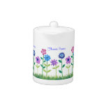 Pink, Blue and White Floral Teapot to Customize