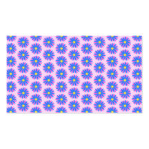 Pink, Blue and Yellow Flower Pattern. Business Card