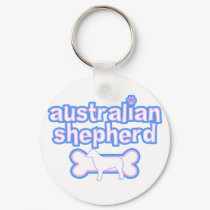 Pink & Blue Australian Shepherd keychains