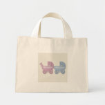 pink & blue baby buggy tote bag