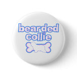 Pink & Blue Bearded Collie buttons