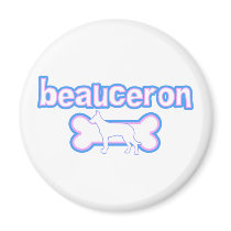 Pink & Blue Beauceron Fridge Magnet