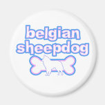 Pink & Blue Belgian Sheepdog Magnet