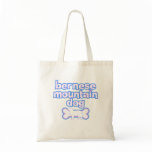 Pink & Blue Bernese Mountain Dog Tote Bag