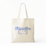 Pink & Blue Bichon Frise Tote Bag
