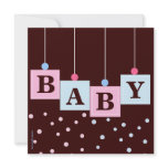 Pink Blue Blocks Boy or Girl Baby Shower Custom Invites