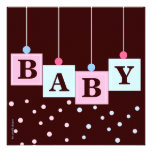 Pink Blue Blocks Boy or Girl Baby Shower Custom Invites