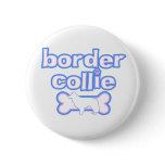Pink & Blue Border Collie buttons