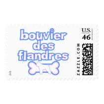 Pink & Blue Bouvier des Flandres Postage Stamps