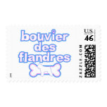 Pink & Blue Bouvier des Flandres Postage Stamps