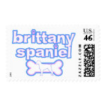 Pink & Blue Brittany Spaniel Postage Stamps