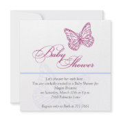 Pink & Blue Butterfly Baby Shower Invitation