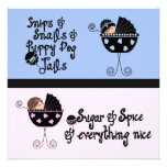 Pink Blue Carriage Gender Reveal Personalized Announcements