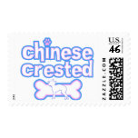 Pink & Blue Chinese Crested Postage Stamps