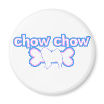 Pink & Blue Chow Chow magnets by MenagerieMayhem Pink & Blue Chow Chow magnets