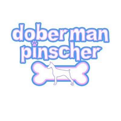 Pink & Blue Doberman Pinscher TShirt by MenagerieMayhem