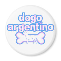 Pink & Blue Dogo Argentino magnets