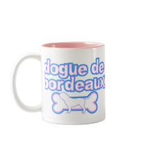 Pink & Blue Dogue de Bordeaux Mug by MenagerieMayhem Pink & Blue Dogue de Bordeaux Mug