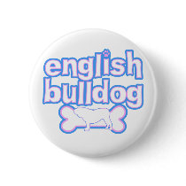 Pink & Blue English Bulldog buttons by MenagerieMayhem Pink & Blue English Bulldog buttons