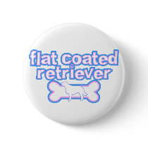 Pink & Blue Flat Coated Retriever buttons