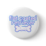 Pink & Blue Flat Coated Retriever buttons