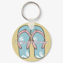 Pink & Blue Flipflop keychain
