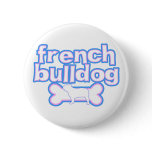 Pink & Blue French Bulldog buttons