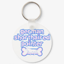 Pink & Blue German Shorthaired Pointer keychains