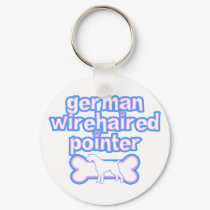 Pink & Blue German Wirehaired Pointer keychains