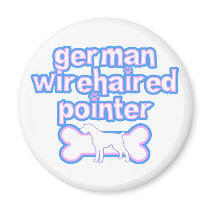 Pink & Blue German Wirehaired Pointer magnets