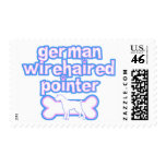 Pink & Blue German Wirehaired Pointer Stamps