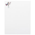 Pink & Blue Hair Pixie In White Letterhead