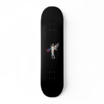 Pink & Blue Hair Pixie In White Skateboard
