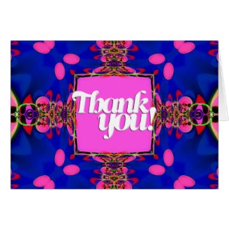  Peacock Green Fractal Lace Thank You Greeting Cards
