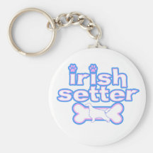 Pink & Blue Irish Setter Keychain