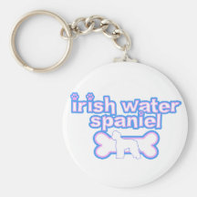 Pink & Blue Irish Water Spaniel Keychain