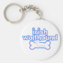 Pink & Blue Irish Wolfhound Keychain