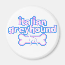 Pink & Blue Italian Greyhound Magnet