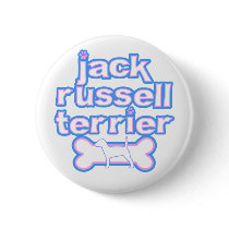 Pink & Blue Jack Russell Terrier Button by MenagerieMayhem Pink & Blue Jack Russell Terrier Button