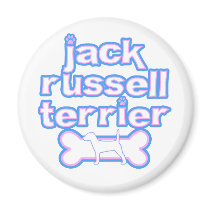 Pink & Blue Jack Russell Terrier Magnet