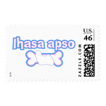 Pink & Blue Lhasa Apso Postage Stamps