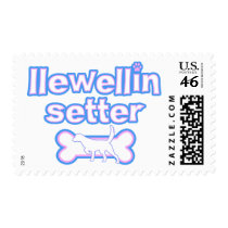 Pink & Blue Llewellin Setter Postage Stamps