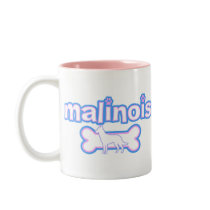 Pink & Blue Malinois mugs by MenagerieMayhem Pink & Blue Malinois mugs