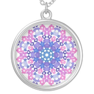 Pink, Blue, Mauve, Flower Power Necklace